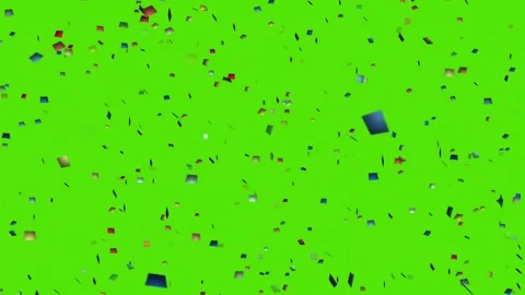 Confetti falling celebration particles on green screen background Stock Footage 320867732