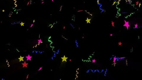 Confetti falling down with Alpha Channel 動画素材 77006747