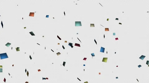 Confetti falling festive overlay animation Alpha channel. Multicolor 3D Con.. Stock Footage 262094155
