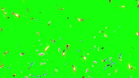 Confetti falling on green screen background Video stock 337524153