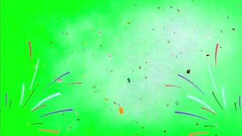 Confetti falling on green screen background Video stock 338222184