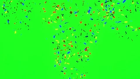 Confetti falling on a green screen, chroma key for video editing. Stock Footage 165380599