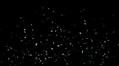 Confetti falling motion on black background dynamic celebration concept Stock Footage 327522563