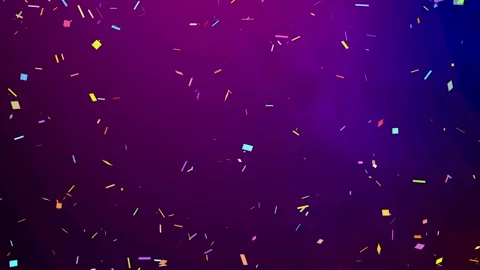 Confetti falling on purple background festive motion. 스톡 동영상 336813902