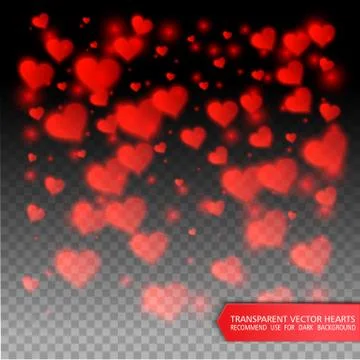 Confetti falling from red hearts Stock Illustration
