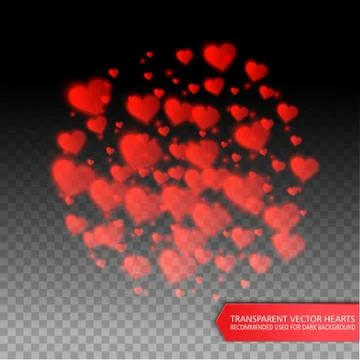 Confetti falling from red hearts Stock Illustration