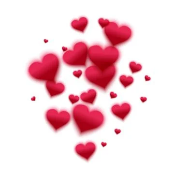 Confetti falling from red hearts Stock Illustration