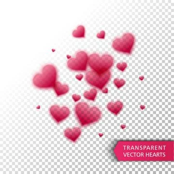 Confetti falling from red hearts Stock Illustration
