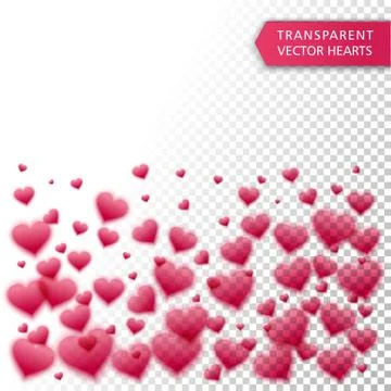 Confetti falling from red hearts Stock Illustration