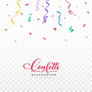 Confetti falling vector for the birthday background. Colorful party ribbon an Stock Illustration