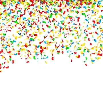 Confetti Falling Vector. Bright Explosion Isolated On White. Background For Illustrazione stock