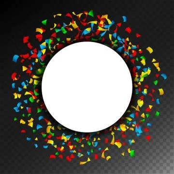 Confetti Falling Vector. Bright Explosion Isolated On Transparent Background For Stock Illustration
