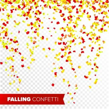 Confetti Falling Vector. Bright Explosion Isolated On White. Background For Illustrazione stock