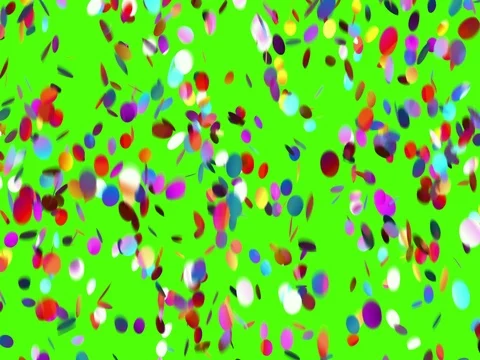 Confetti Falls on a Green Background Stock Footage 80816205
