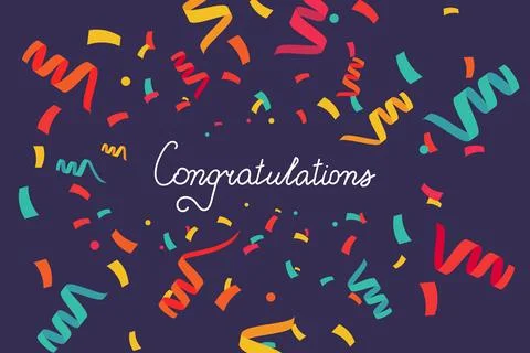 Confetti flies in different directions explosion festive vector banner. Happy Stock Illustration