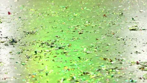 Confetti on the floor. Dancing at the disco. Stock Footage 138316196