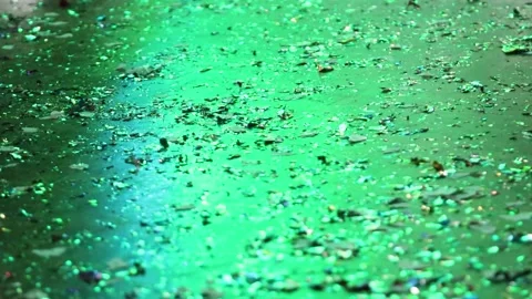 Confetti on the floor. Dancing at the disco. Stock Footage 138316201