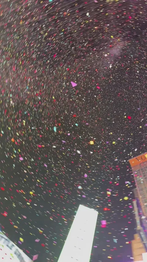Confetti Flying in the Sky on NYE, New York City, New York, USA - 09 Jan 2026 Stock Footage 326064743