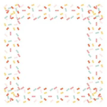 Confetti frame isolated on white background 스톡 일러스트