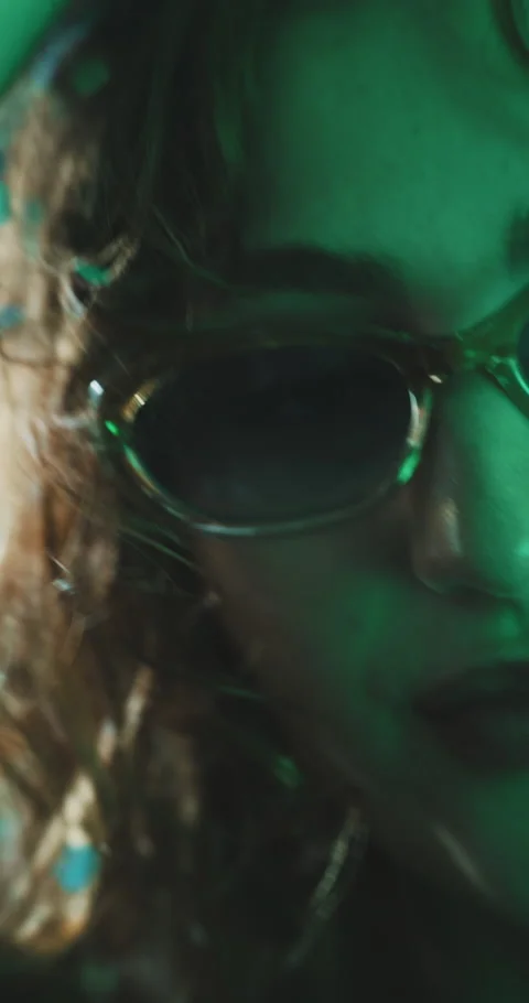 Confetti girl dancing in neon lights. Stock Footage 204971353