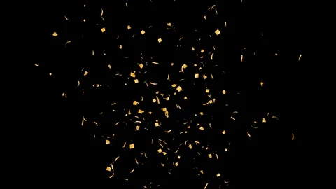 Confetti Gold 4K Stock Footage