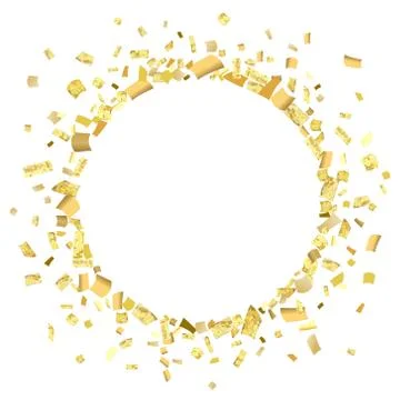 Confetti gold circle Stock Illustration