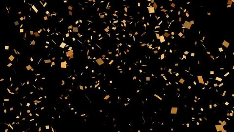 Confetti Gold Exploding on a black background with Alpha Channel Illustration
