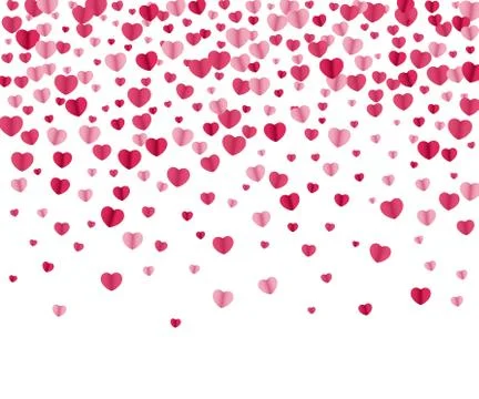 Confetti hearts background Illustrazione stock