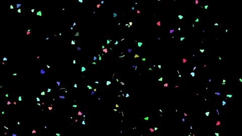 Confetti hearts falling, festive motion graphic with vibrant colors Stock Footage 327567716