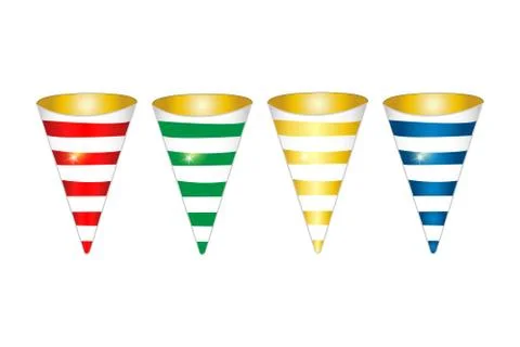 Confetti horn flat line colored icon. vector eps - 10 Illustrazione stock