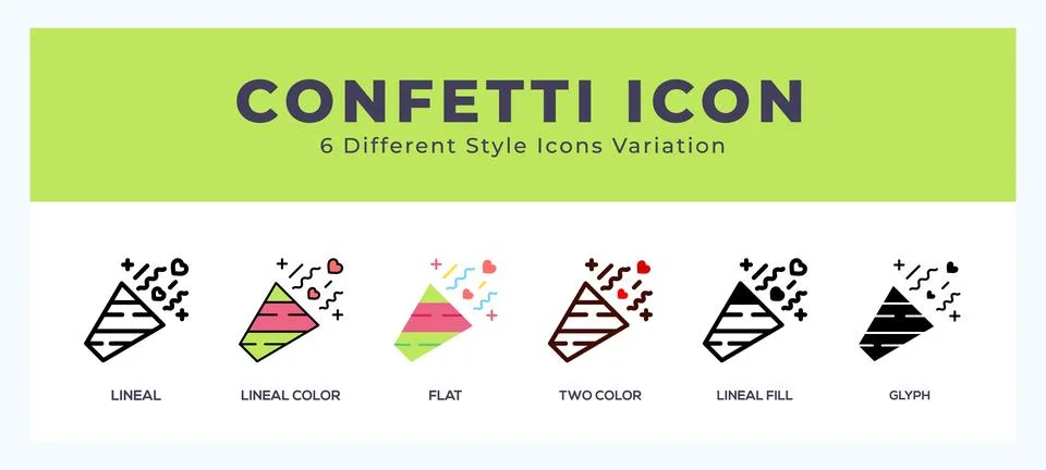 Confetti icon in different style vector illustration. Stock Illustration