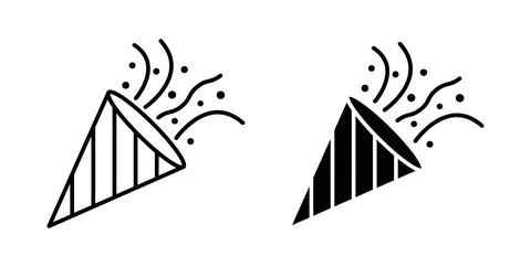 Confetti icon symbol. Vector illustration pack in black color. Stockillustratie