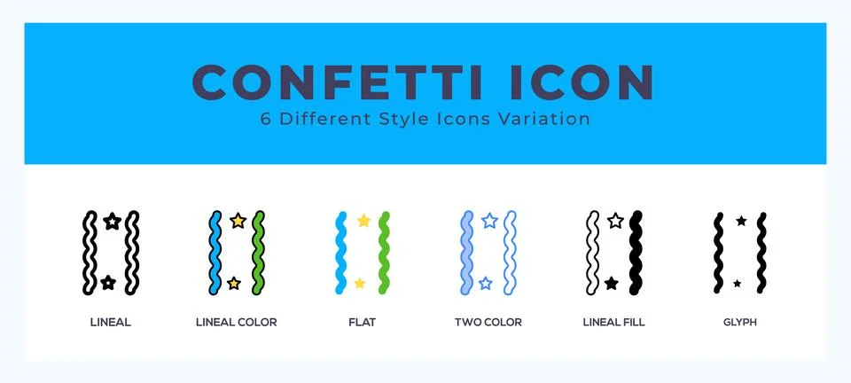 Confetti icon vector design illustration in trendy style Stock Illustration