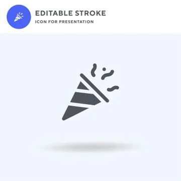 Confetti icon vector, filled flat sign, solid pictogram isolated on white, logo Stock Illustration