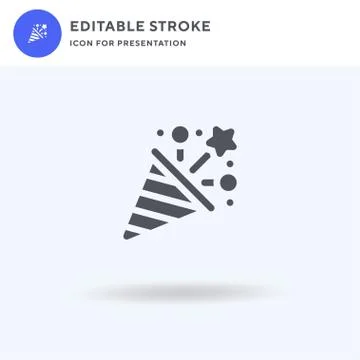 Confetti icon vector, filled flat sign, solid pictogram isolated on white, logo Stock Illustration