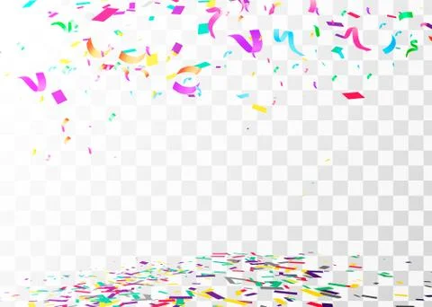 Confetti isolated on transparent background. Falling confetti, birthday vector Stock Illustration