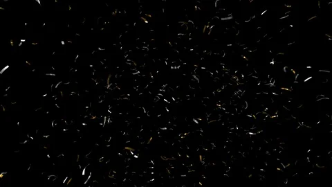 Confetti Loop Gold Silver 4K Alpha Vídeo Stock 76664552