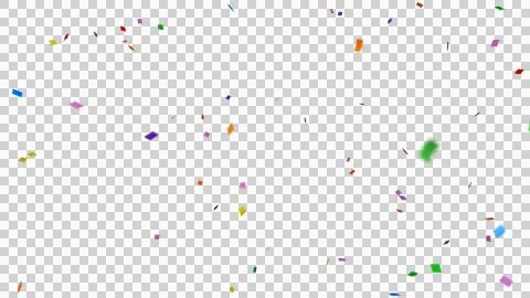 Confetti over transparent background with depth of field. 3D render. Stock Illustration