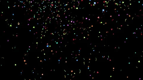 Confetti paper fall on a black screen Stock Footage 247616526