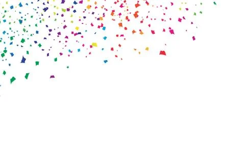 Confetti, paper falling scatter bright colorful spectrum rainbow, festival Stock Illustration
