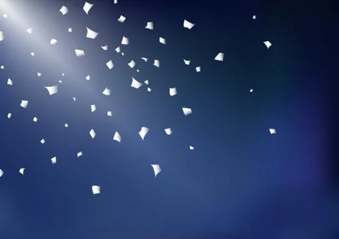 Confetti paper scatter with light rays bright celebration abstract background Stock Illustration