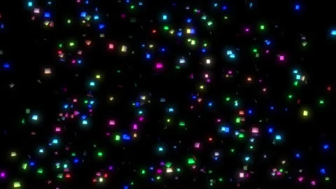 Confetti particles.  Explosion and falling confetti on a black background Stock Footage 278657518