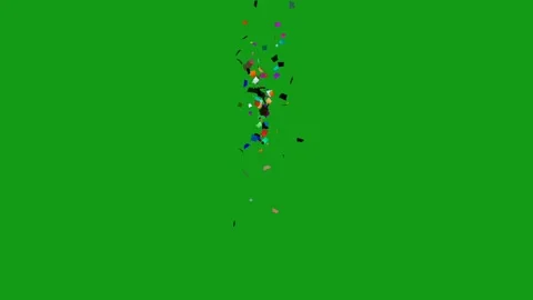 Confetti particles motion graphics with green screen background Stock Footage 136398505