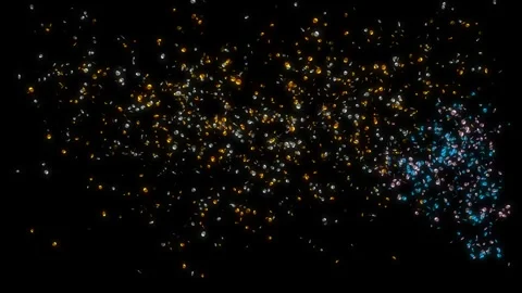 Confetti Particles rain falling animation over dark background. Celebration Vídeo Stock 292901757