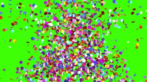 Confetti Party Popper Explosion on a Green Background Stock-Footage 80921787