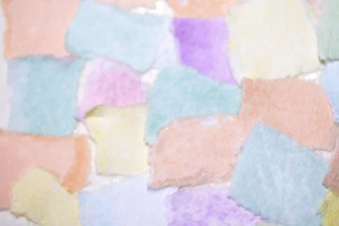 Confetti Patchwork Ripped and Torn Pieces of Watercolour Pastel Paper Piece.. Stock Photos
