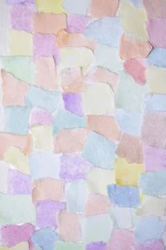 Confetti Patchwork Ripped and Torn Pieces of Watercolour Pastel Paper Piece.. Foto stock