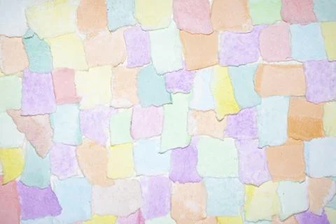 Confetti Patchwork Ripped and Torn Pieces of Watercolour Pastel Paper Piece.. 스톡 사진