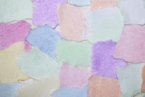 Confetti Patchwork Ripped and Torn Pieces of Watercolour Pastel Paper Piece.. Stock Photos