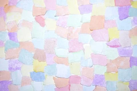 Confetti Patchwork Ripped and Torn Pieces of Watercolour Pastel Paper Piece.. Stock Photos